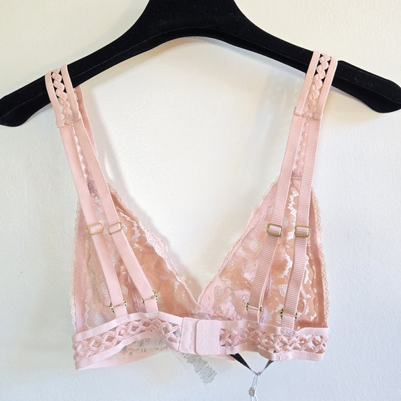 New Stella McCartney Mia Remembering Stretch-Lace Triangle Barbie Pink Blush Bra - Picture 11 of 12